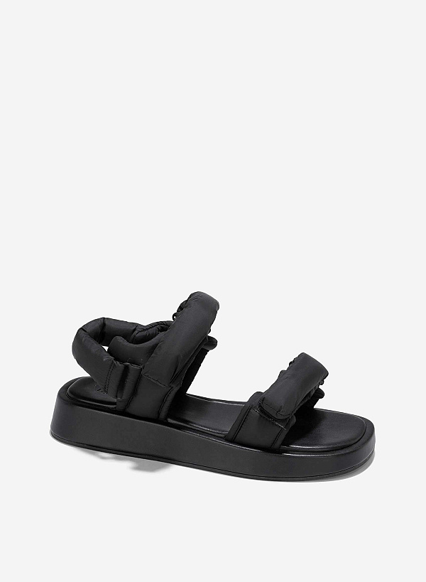 Padded Strap Flatform Sandals - SDL 0342 - Black - VASCARA
