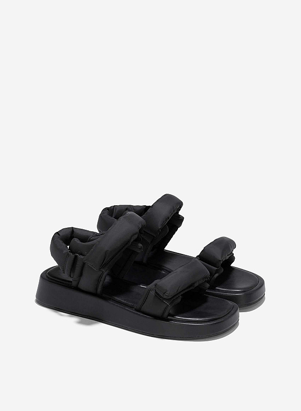 Padded Strap Flatform Sandals - SDL 0342 - Black - VASCARA