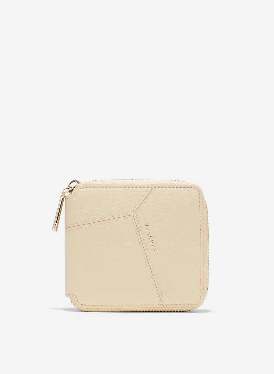 Patchwork Style Mini Wallet - WLL 0285 - Light Yellow - vascara.com
