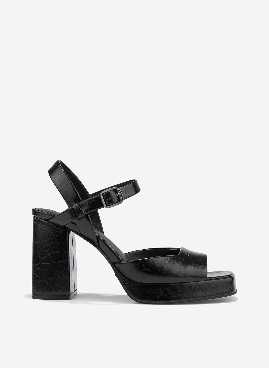Platform Sandals - PUM 0807 - Black - vascara.com