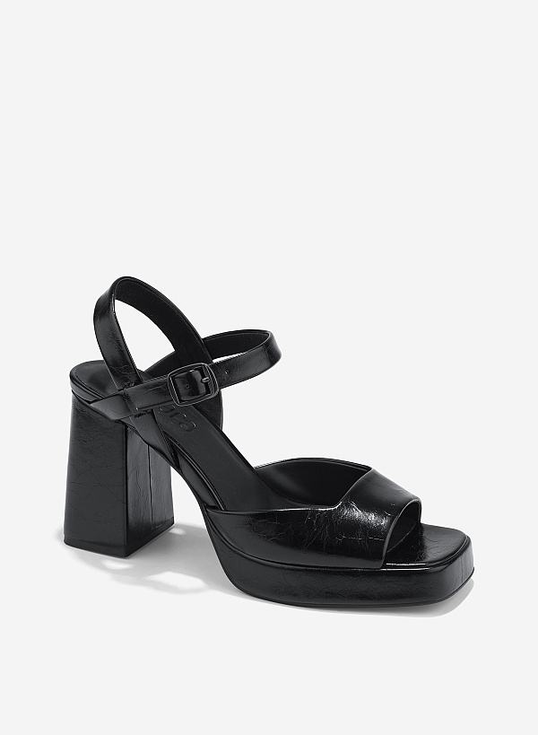 Platform Sandals - PUM 0807 - Black - VASCARA