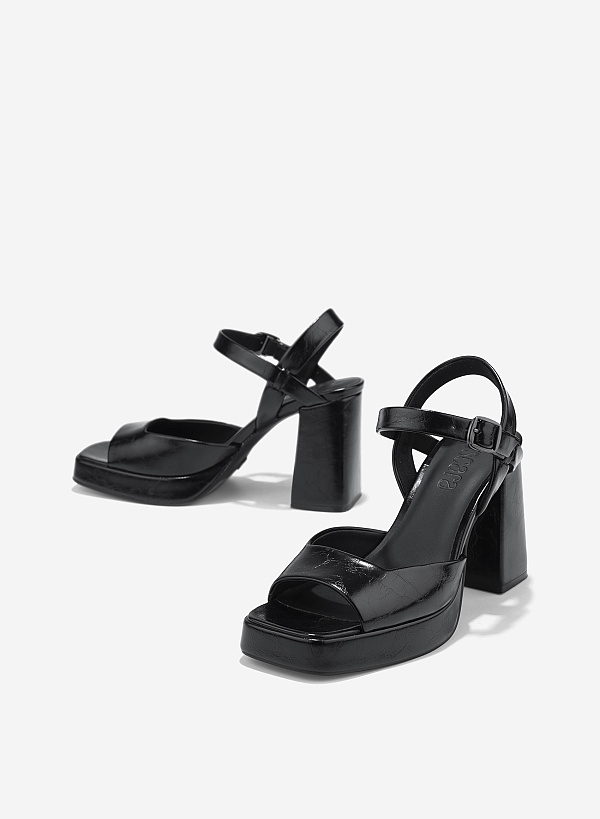 Platform Sandals - PUM 0807 - Black - VASCARA