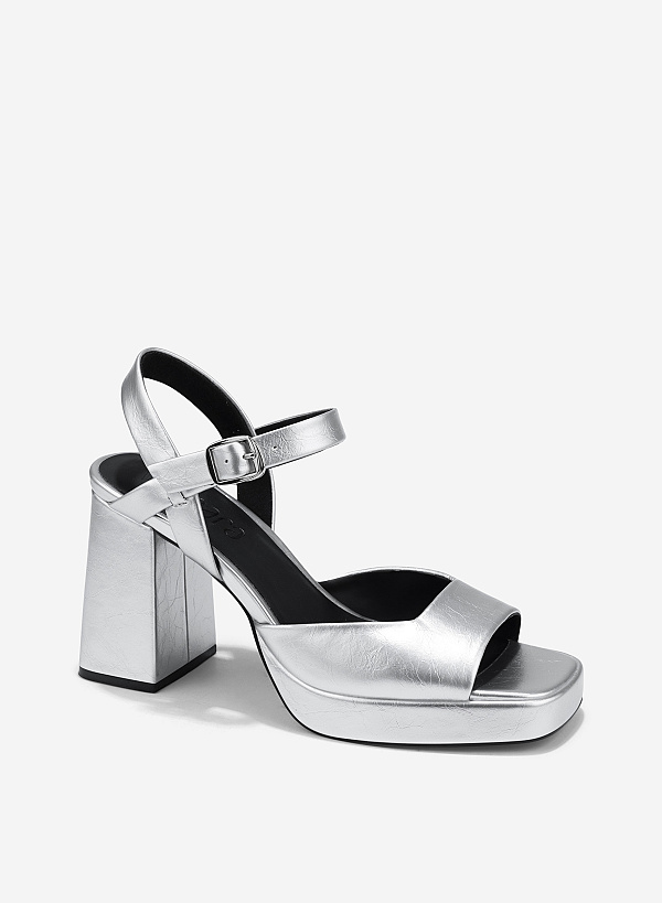 Platform Sandals - PUM 0807 - Silver - VASCARA