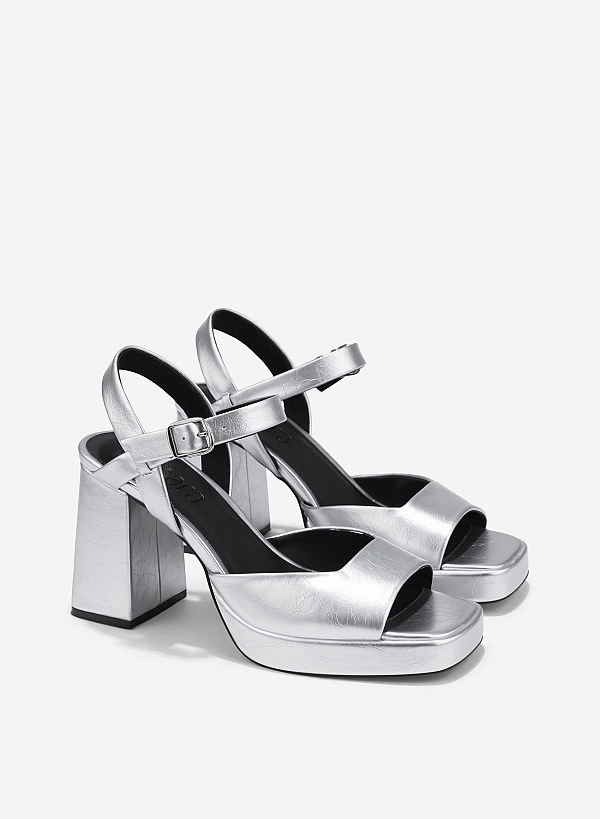 Platform Sandals - PUM 0807 - Silver - VASCARA