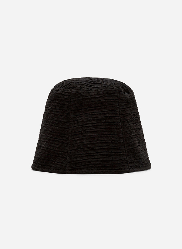 View more item Pleated Pattern Bucket Hat - HAT 0003 - Black