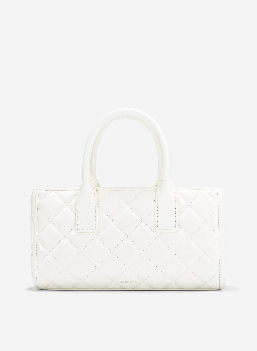 Quilted Handheld Bag - TTE 0169 - Cream - vascara.com