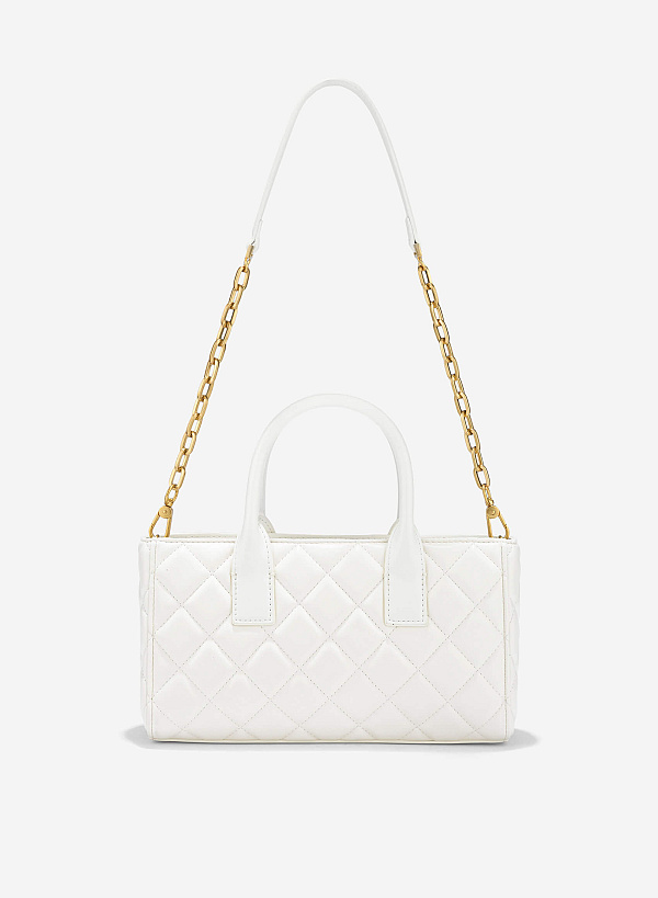 Quilted Handheld Bag - TTE 0169 - Cream - VASCARA