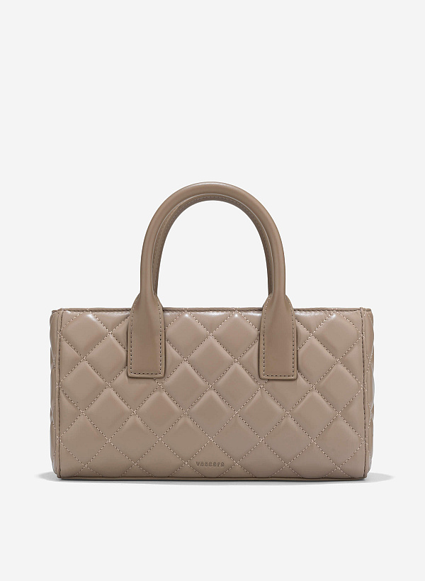 Quilted Handheld Bag - TTE 0169 - Dark Beige