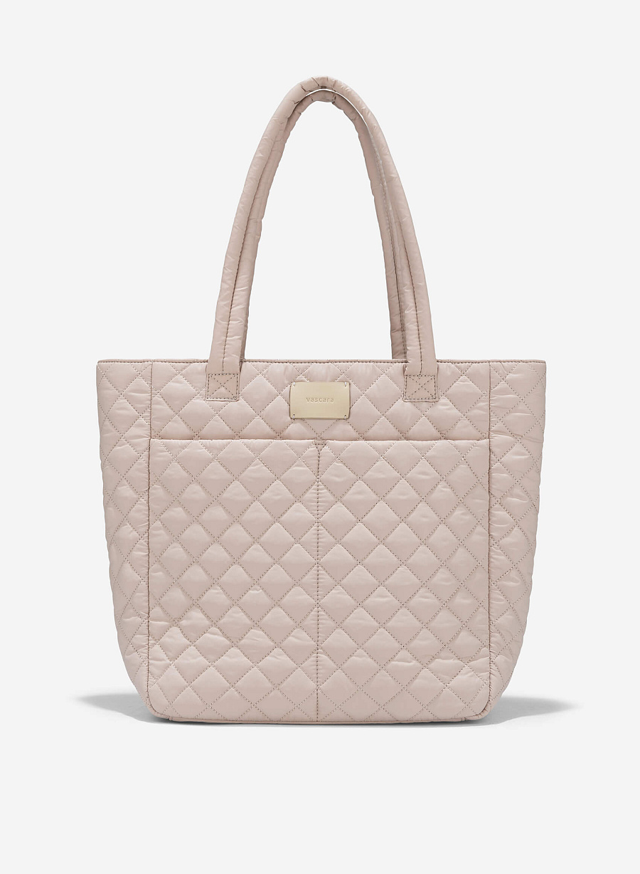 Quilted Parachute Tote Bag - TTE 0170 - Beige - vascara.com