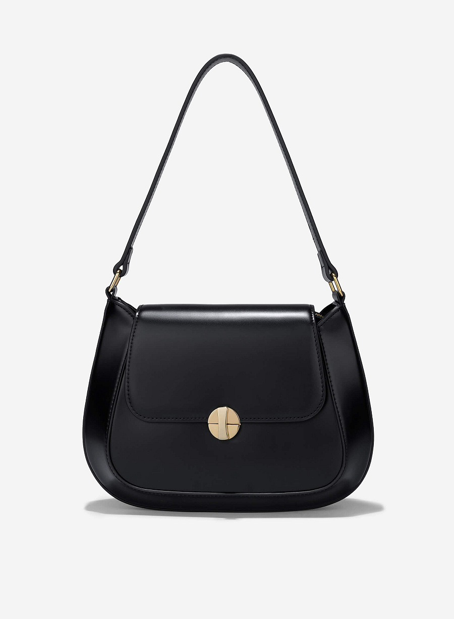 Rotated Buckle Should Bag - SAC 0333 - Black - vascara.com