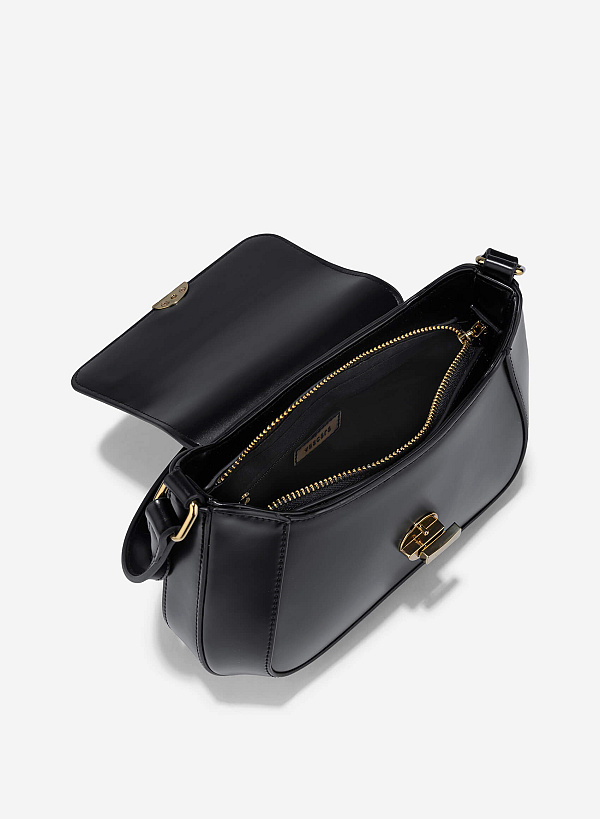 Rotated Buckle Should Bag - SAC 0333 - Black - VASCARA