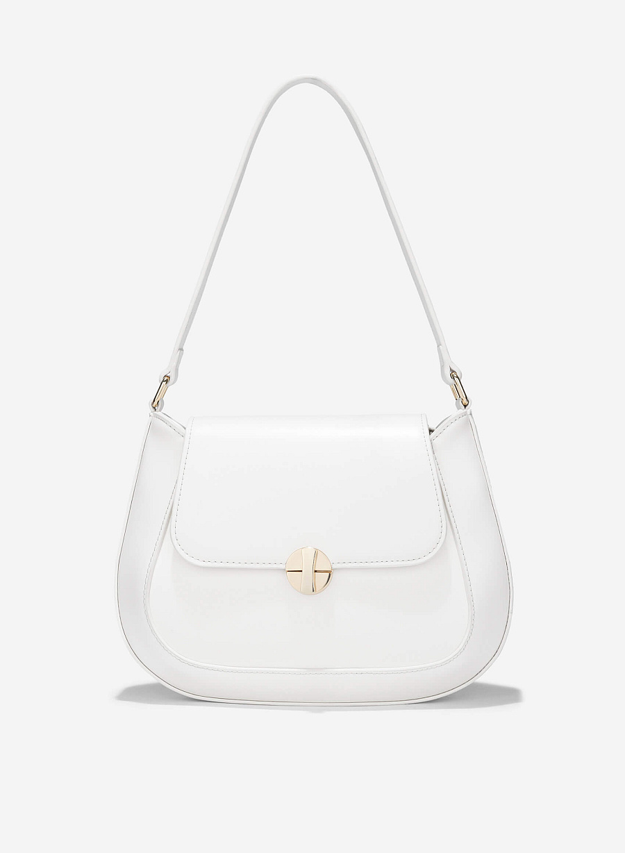 Rotated Buckle Should Bag - SAC 0333 - Cream - vascara.com