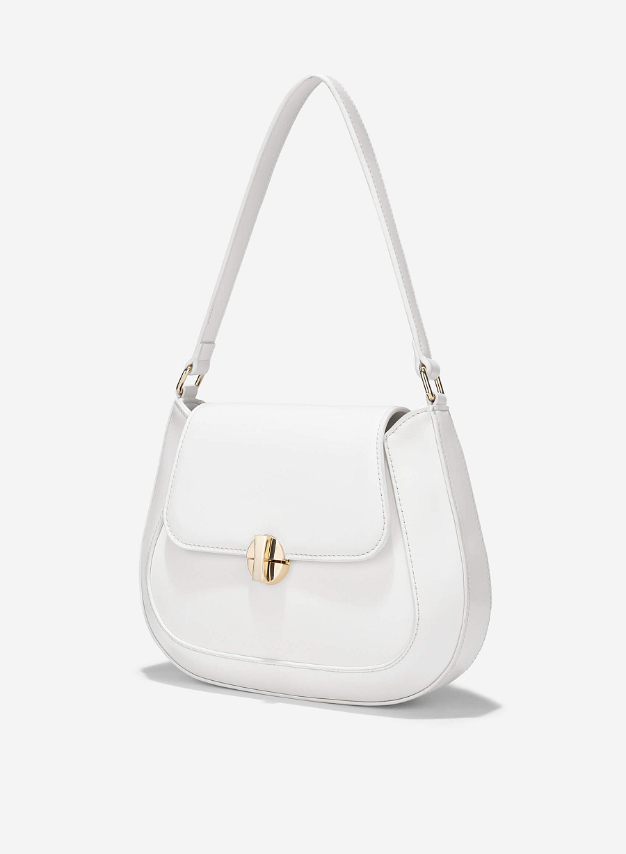 Rotated Buckle Should Bag - SAC 0333 - Cream - vascara.com