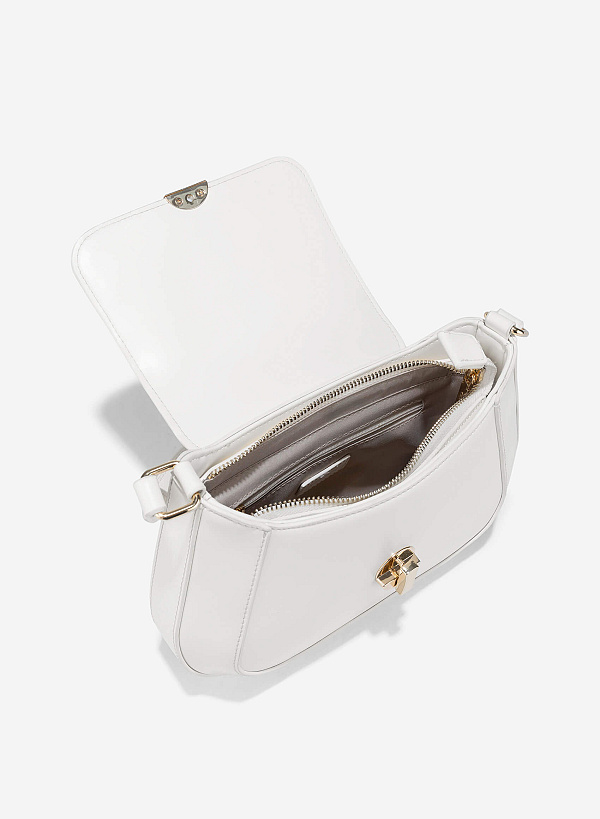 Rotated Buckle Should Bag - SAC 0333 - Cream - VASCARA