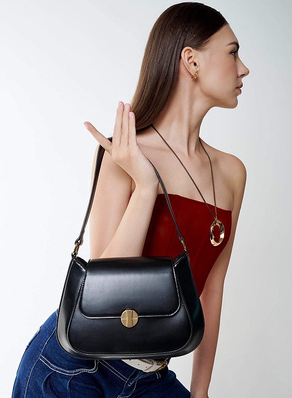 Rotated Buckle Should Bag - SAC 0333 - Cream - VASCARA