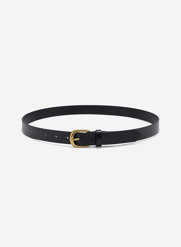 Round Head Buckle Basic Belt - BEL 0030 - Black