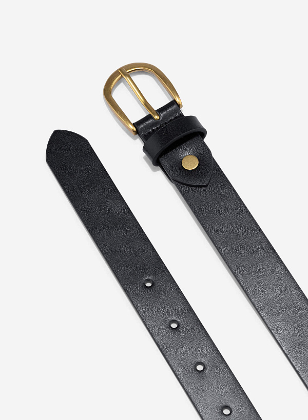 View more item Round Head Buckle Basic Belt - BEL 0030 - Black