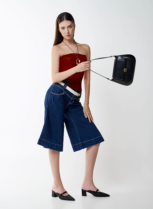 Round Head Buckle Basic Belt - BEL 0030 - Black - VASCARA