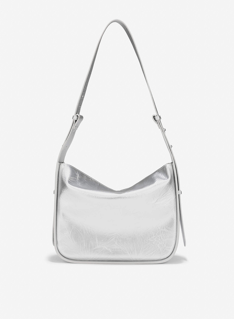 Slouchy Shoulder Bag - TTE 0164 - Silver - vascara.com