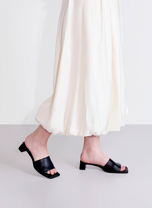 Strap Block Heels - MUL 0214 - Black - VASCARA