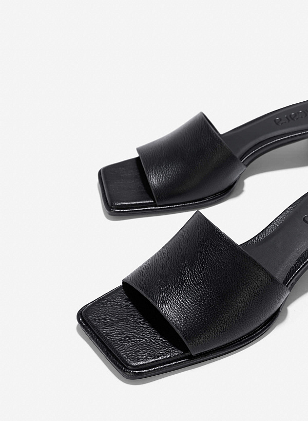 Strap Block Heels - MUL 0214 - Black - VASCARA
