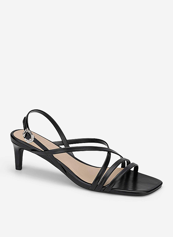 View more item Strappy Kitten Heel Sandals - PUM 0818 - Black