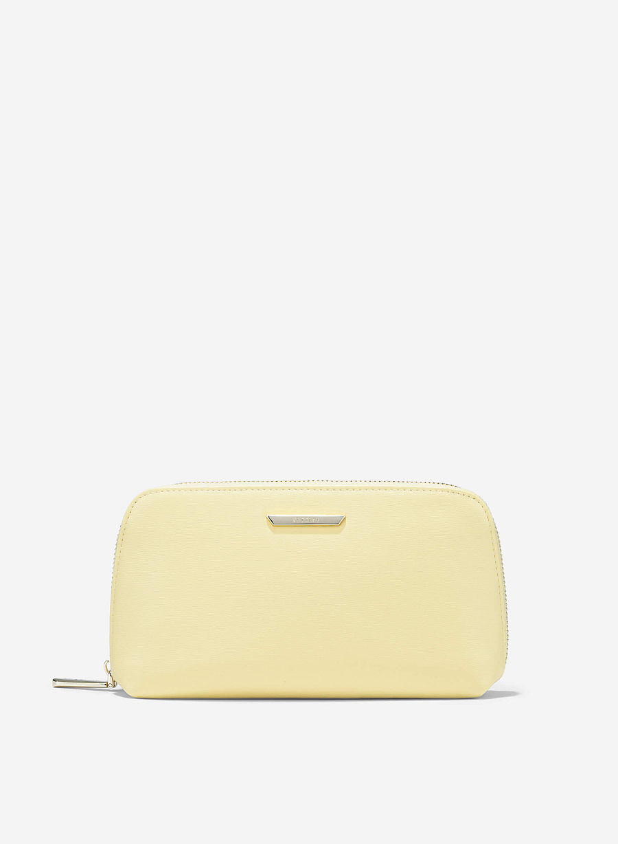 Striped Handheld Wallet - WLL 0311 - Light Yellow - vascara.com