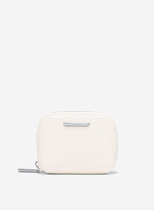 Striped Mini Wallet - WLL 0310 - Cream