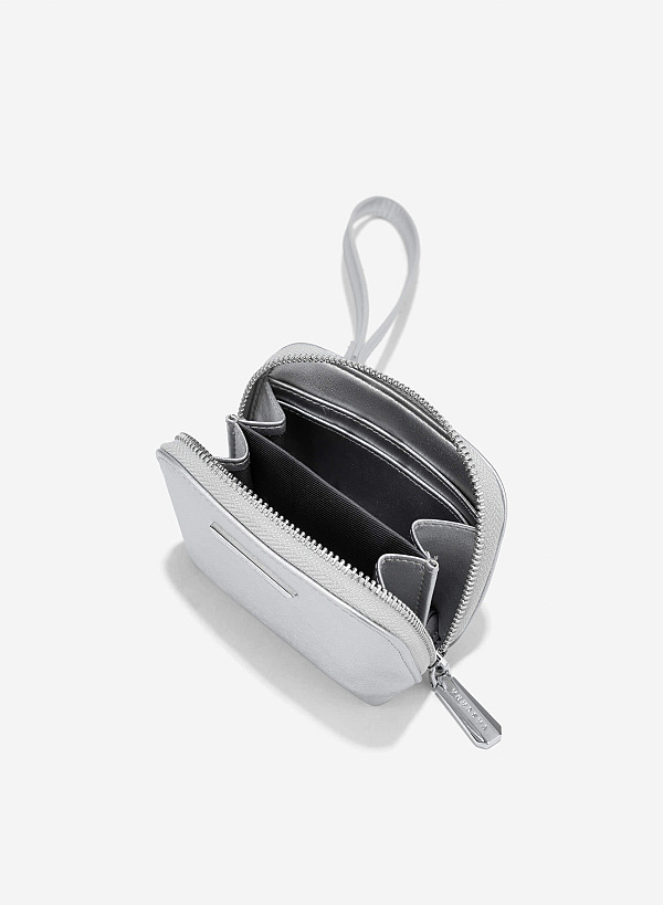 Striped Mini Wallet - WLL 0310 - Silver - VASCARA