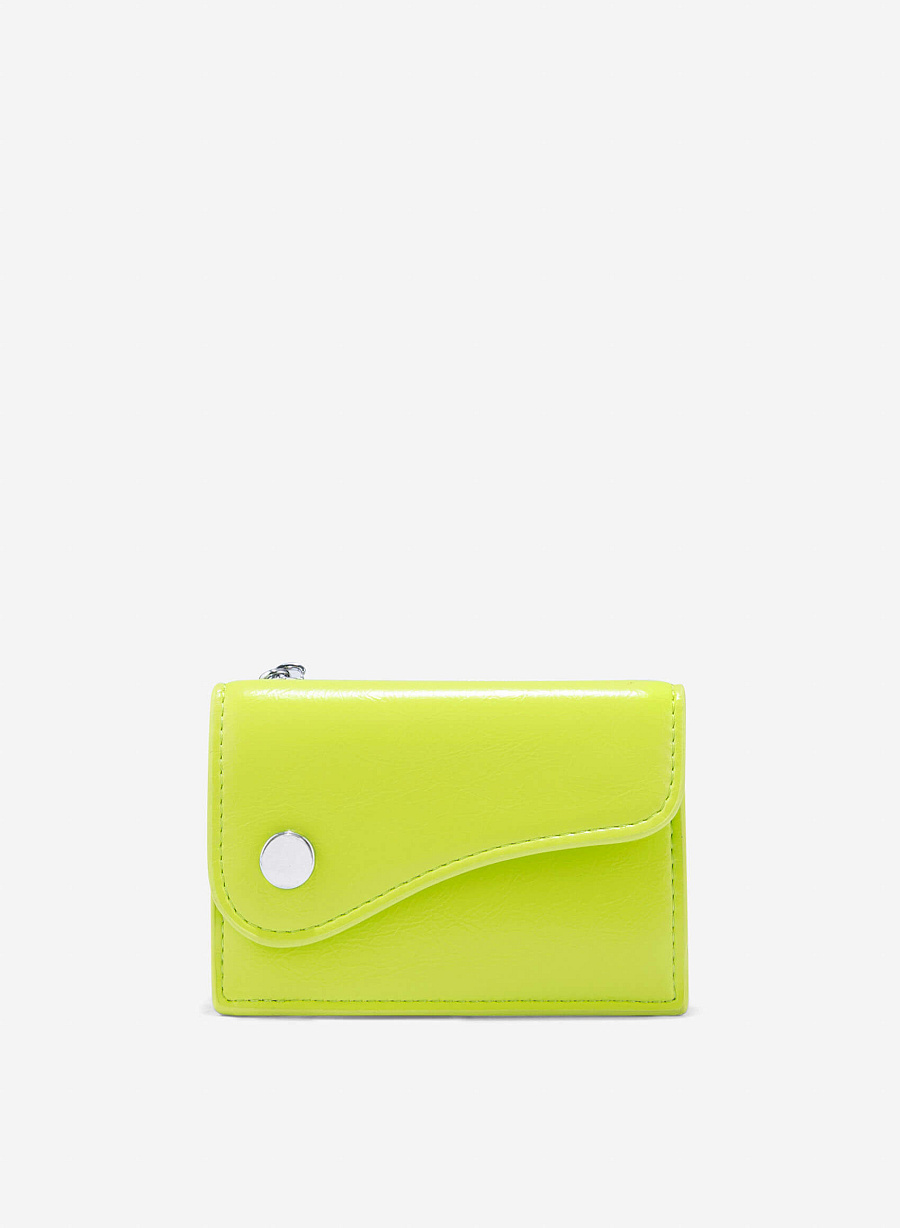 Stylized Saddle Mini Flap Wallet - WLL 0306 - Light Green - vascara.com