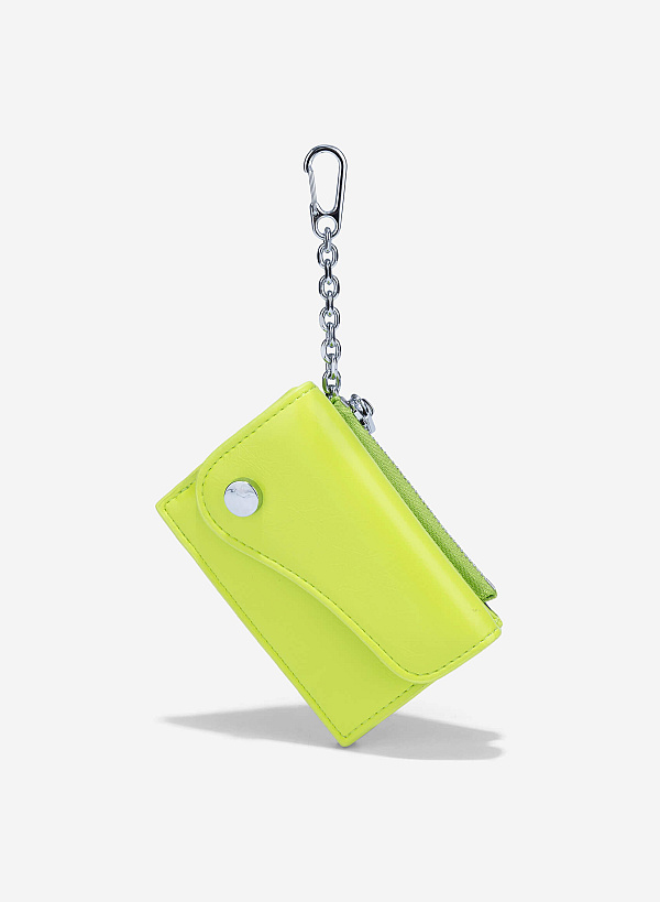 Stylized Saddle Mini Flap Wallet - WLL 0306 - Light Green - VASCARA
