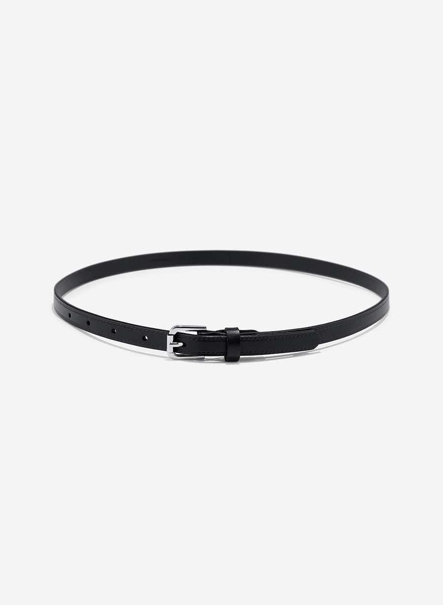 Thin Belt with Pattern - BEL 0037 - Black - vascara.com
