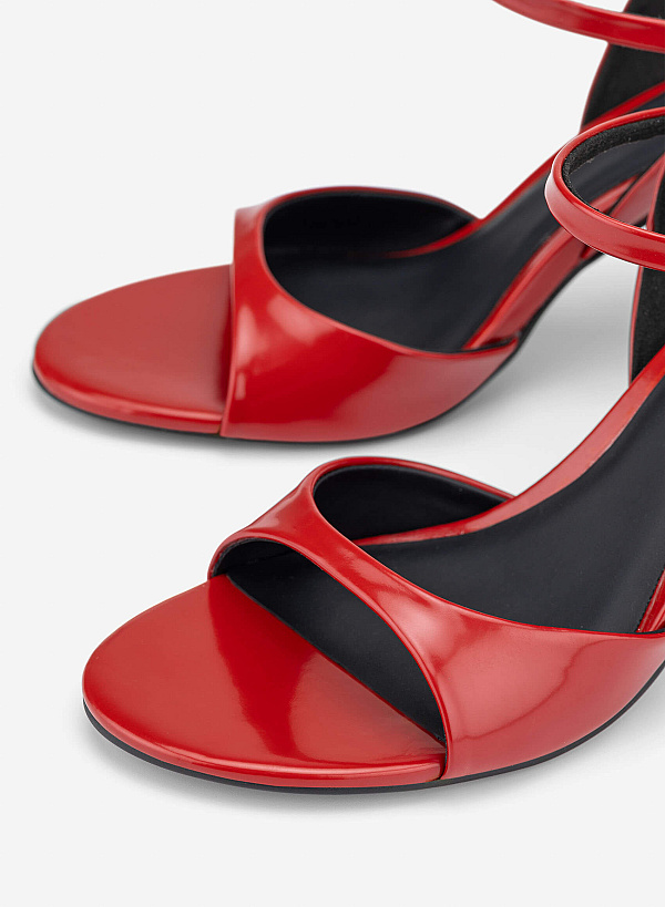 Thin Strap High Heel Sandals - PUM 0819 - Red - VASCARA