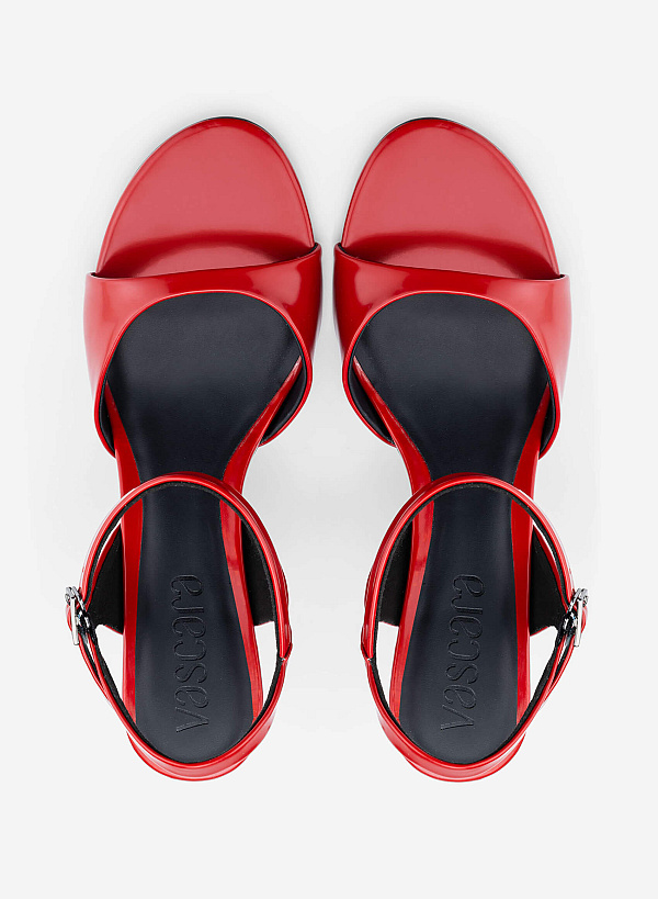 Thin Strap High Heel Sandals - PUM 0819 - Red - VASCARA
