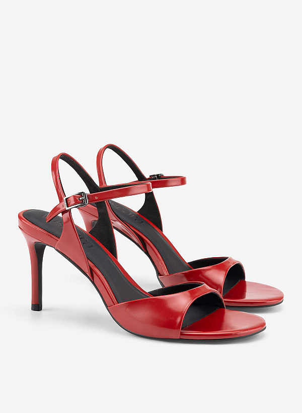 Thin Strap High Heel Sandals - PUM 0819 - Red - VASCARA