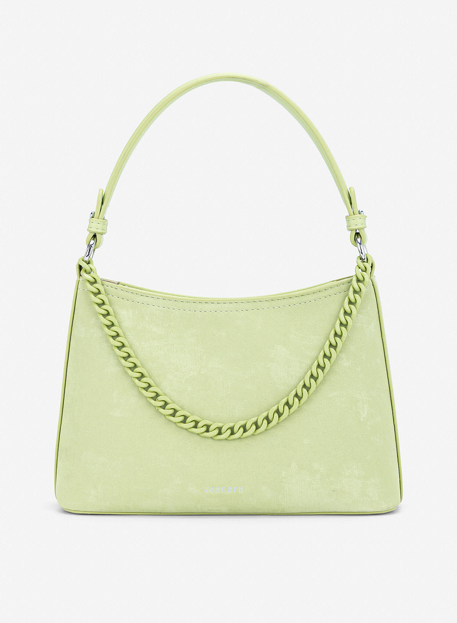 Tone-on-tone Chain Bucket Bag - TTE 0195 - Light Green - vascara.com