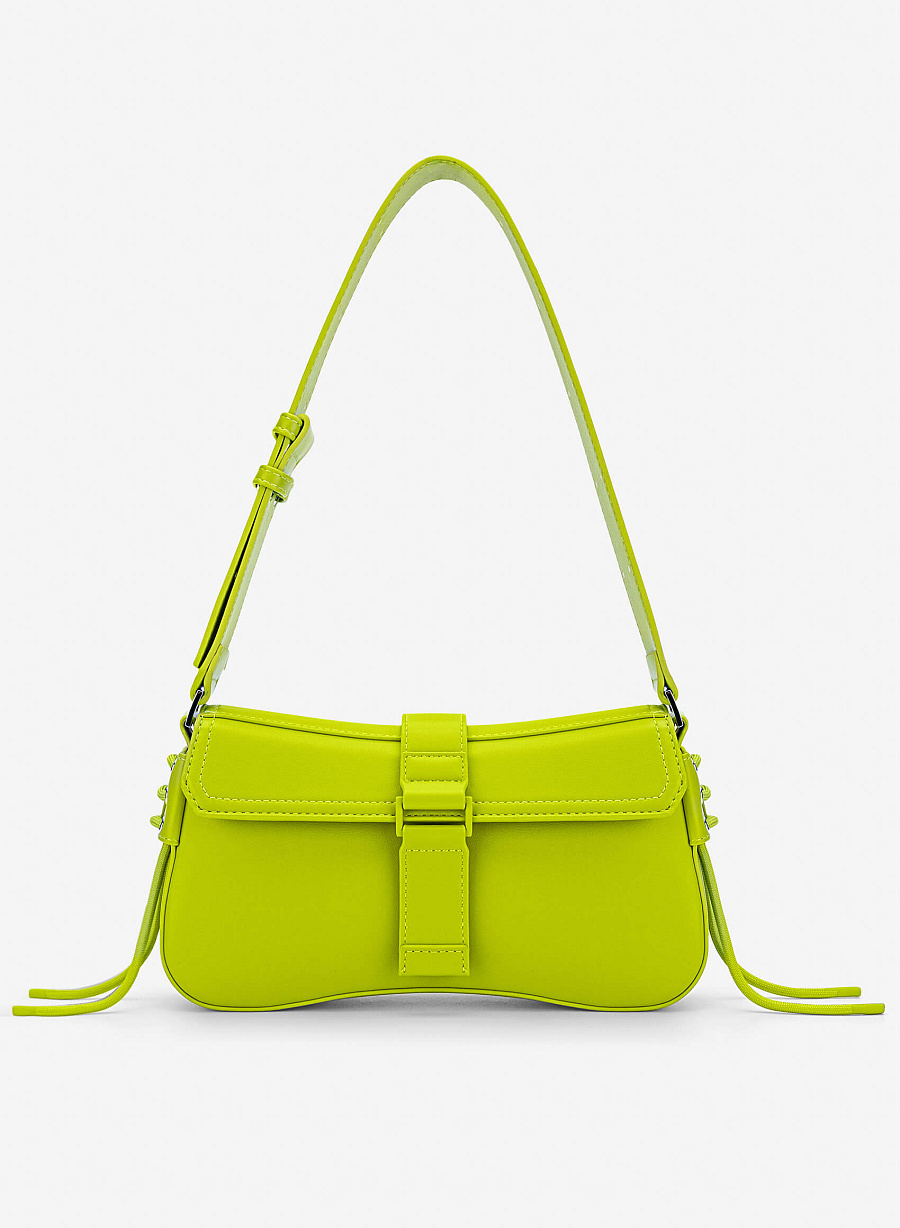 Trendy Lock Fold-Over Shoulder Bag - MES 0276 - Light Green - vascara.com