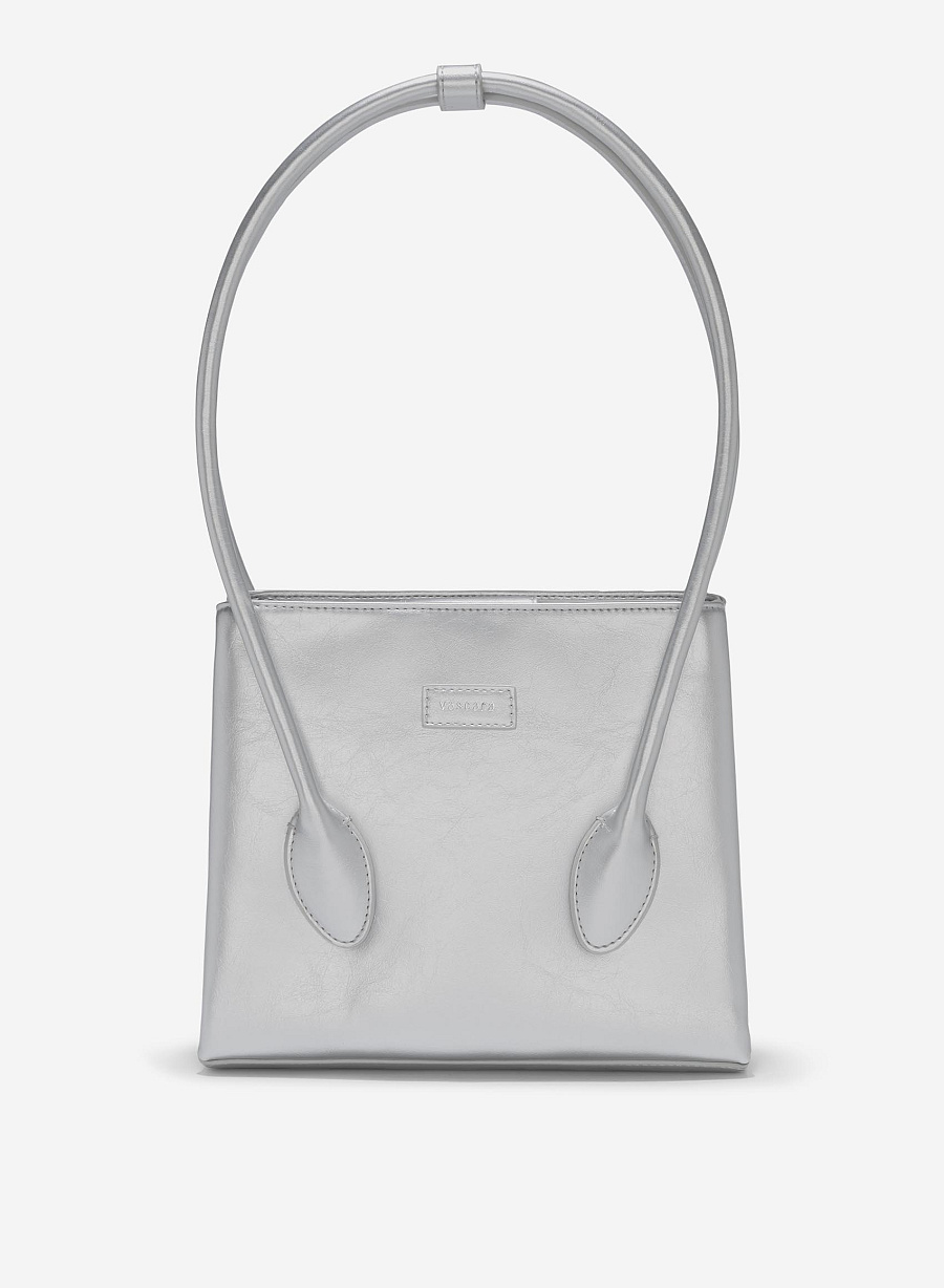 Tubular Strap Shoulder Bag - SAC 0329 - Silver - vascara.com