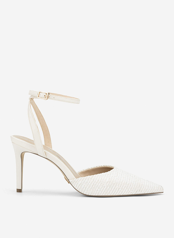 Tweed Cap Toe Pumps - HIG 0716 - Cream