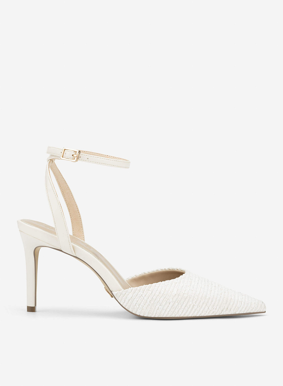 Tweed Cap Toe Pumps - HIG 0716 - Cream - vascara.com