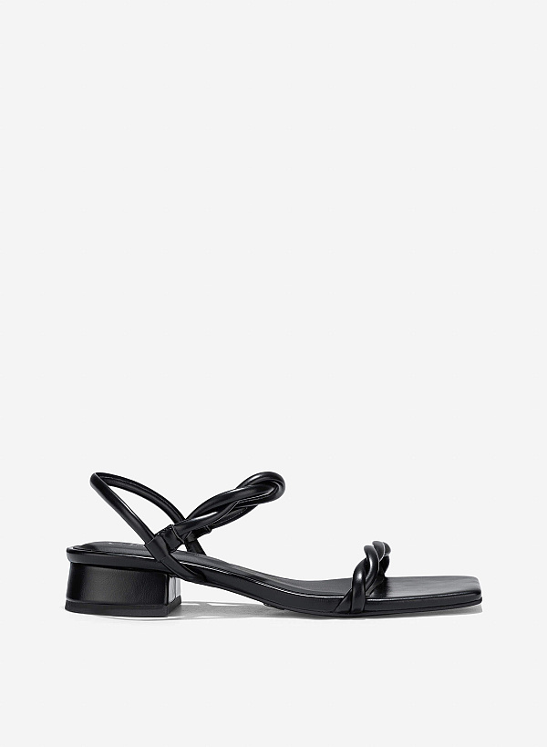 Twisted Strap Sandals - SDL 0343 - Black