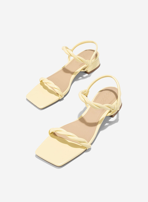 Twisted Strap Sandals - SDL 0343 - Light Yellow - VASCARA