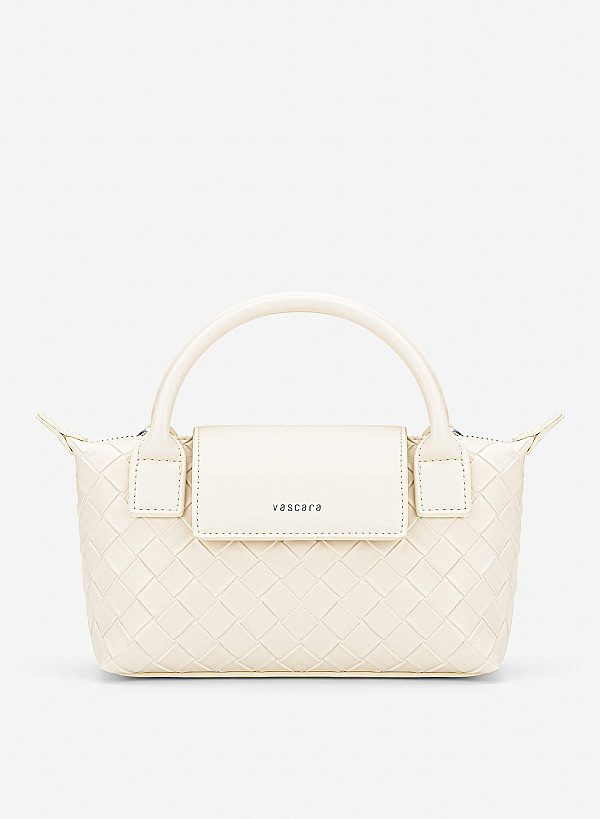 Xem sản phẩm Woven Square-pattern Flap Shoulder Bag - TTE 0196 - Cream