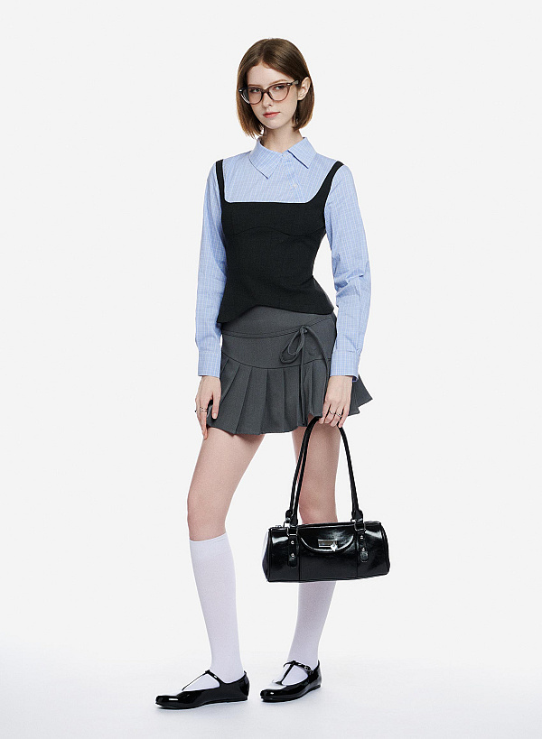 Giày ballerinas nhấn quai t-strap - GBB 0445 - Màu đen - VASCARA