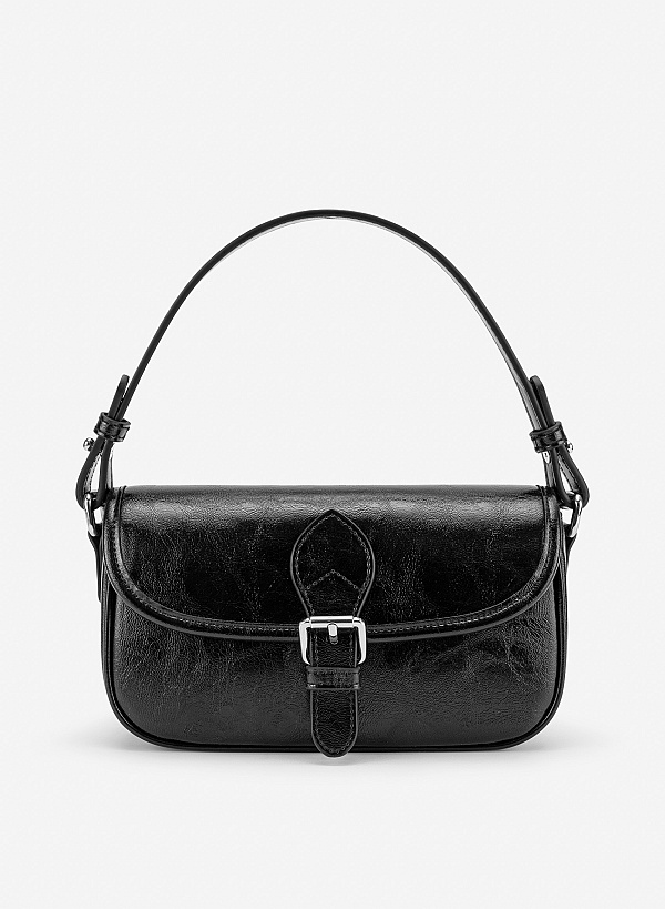 Túi đeo chéo nhấn khóa gài classic