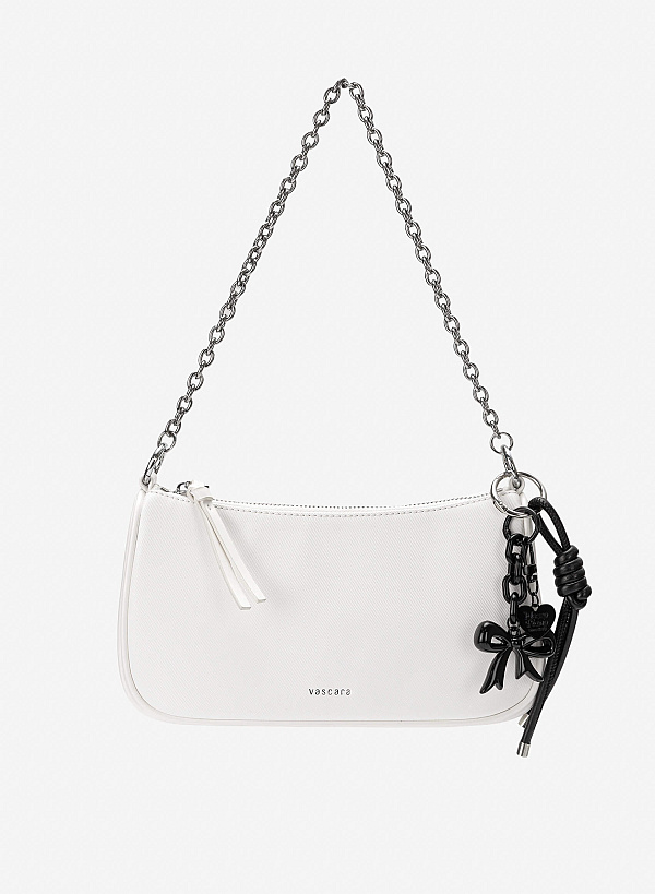 Charm dây kim loại đính nơ đen