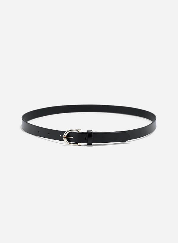 Classic Round Head Buckle Belt - BEL 0038 - Black