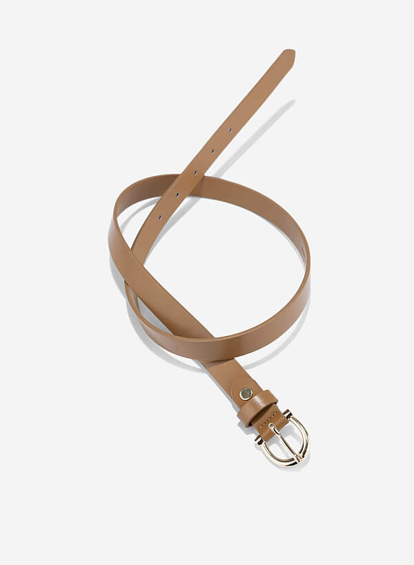 Classic Round Head Buckle Belt - BEL 0038 - Brown - VASCARA