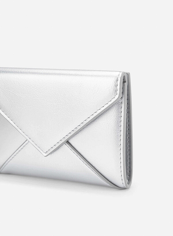 Enveloped Mini Wallet - WLL 0318 - Silver - VASCARA