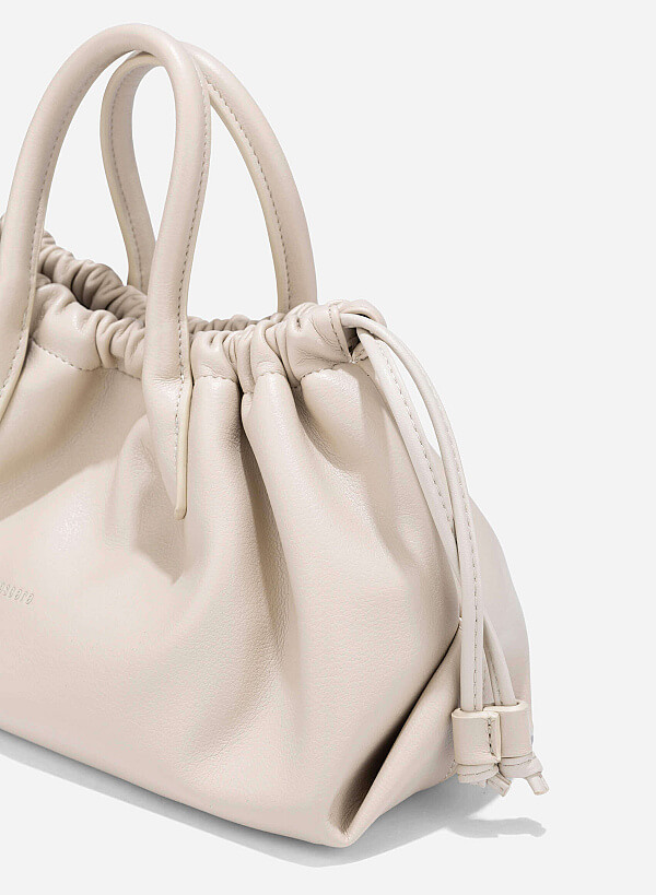 Handbag with DrawString - TTE 0186 - Cream - VASCARA